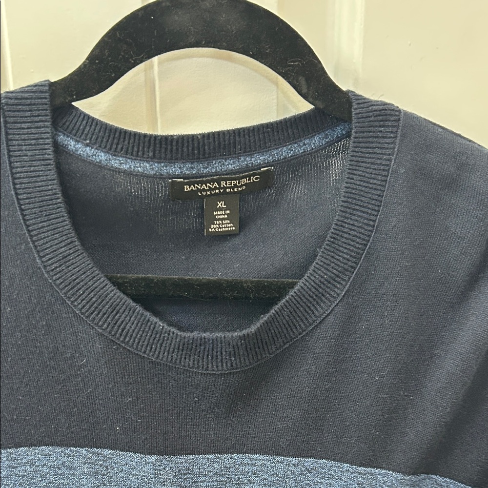 Banana Republic luxury Men's Dark Blue Crewneck Sweater